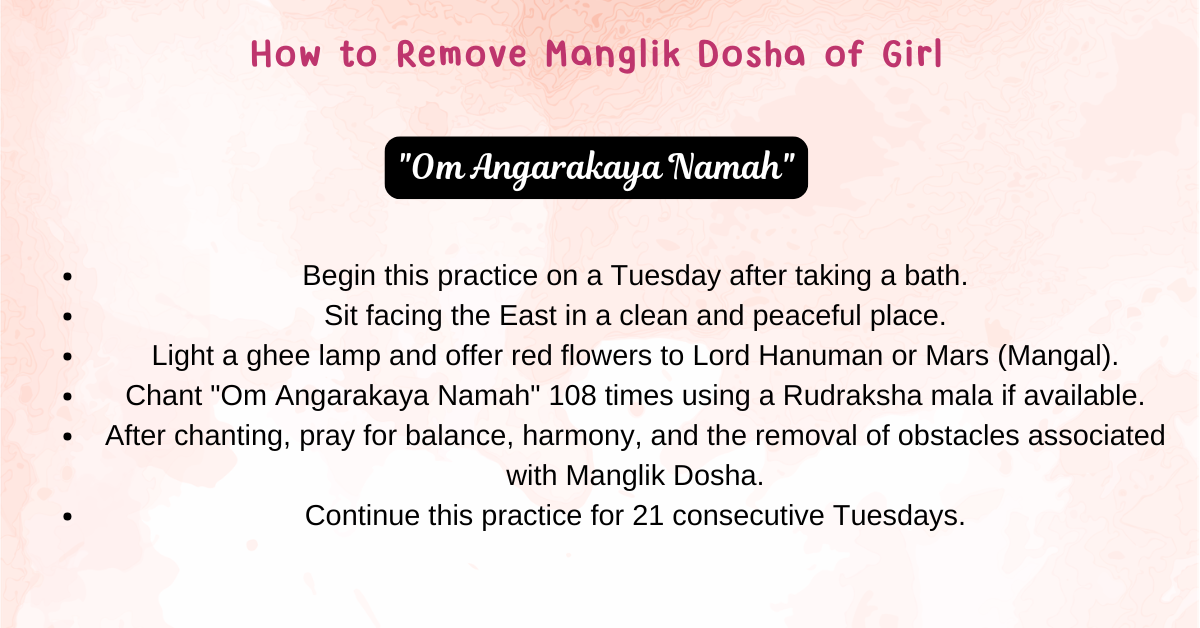 How to Remove Manglik Dosha of Girl